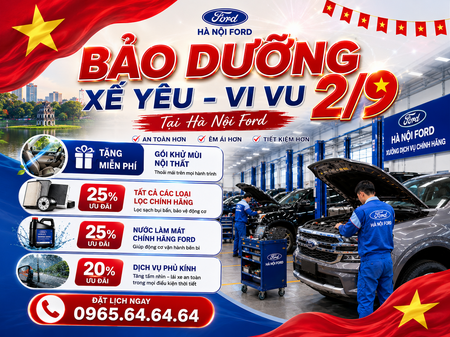 BẢO DƯỠNG XE FORD TRƯỚC KỲ NGHỈ LỄ 2/9