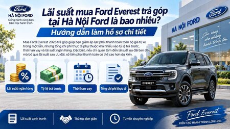 Lãi suất mua Ford Everest trả góp tại Hà Nội Ford là bao nhiêu? Hướng dẫn làm hồ sơ chi tiết