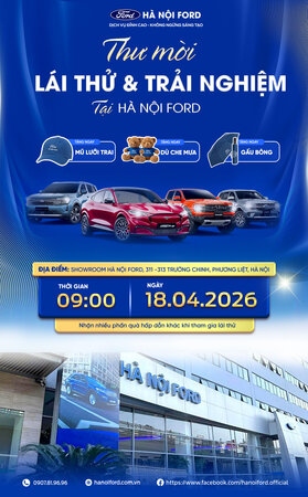 Lái thử & trải nghiệm xe Ford tại Hà Nội Ford ngày 18/04/2026 – Đăng ký ngay