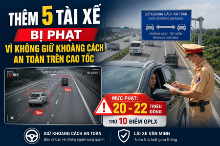 Tài xế bị phạt vì không giữ khoảng cách an toàn trên cao tốc