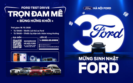 THƯ MỜI THAM DỰ “ĐẠI TIỆC SINH NHẬT FORD 30 NĂM” CÙNG HÀ NỘI FORD
