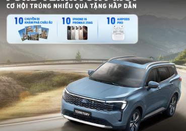 Ưu Đãi Đặt Sớm Ford Territory Mới - Nhận Ngay Cơ Hội Du Lịch Châu Âu Và Hàng Loạt Quà Tặng Hấp Dẫn